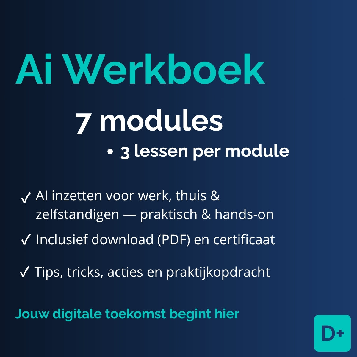 Premium AI Werkboek over ChatGPT en kunstmatige intelligentie — DigiPlus